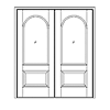 2-lite arched over 2-panel double door with matching sidelites
Unit Dimension 148" x 85-5/8"
Door Dimension 72-1/2" x 84"
Panels - raised
Glazing - Low-E IG